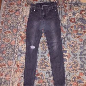 Express High Rise Jegging Gray Black Wash